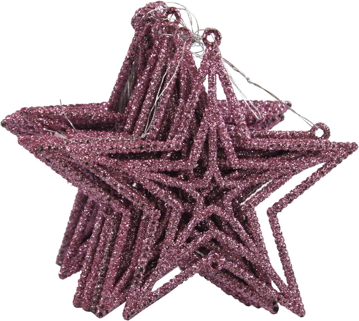 11884 - Pink Glitter Star Ornaments [Pod 1-73]