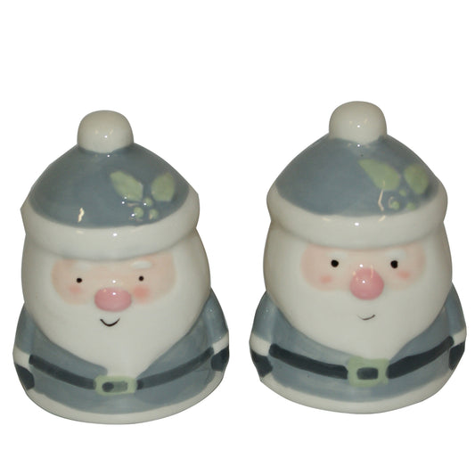 12056 - 2" Ceramic Grey Suit Santa Salt & Pepper Shakers - [22-9]