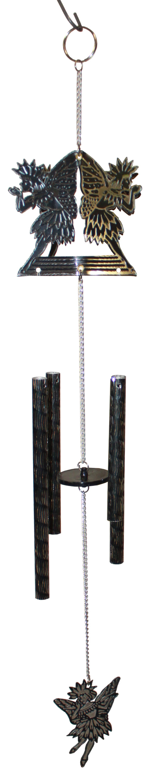 12119 - 20" Metal Lazer Cut Black Fairy Windchime |G-12|