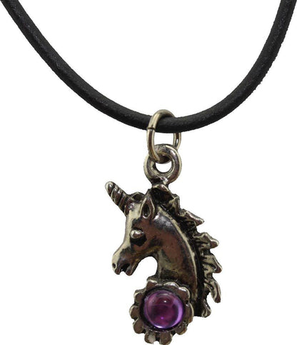 12121 - Unicorn Necklace w/Crystal - |Clear-227|