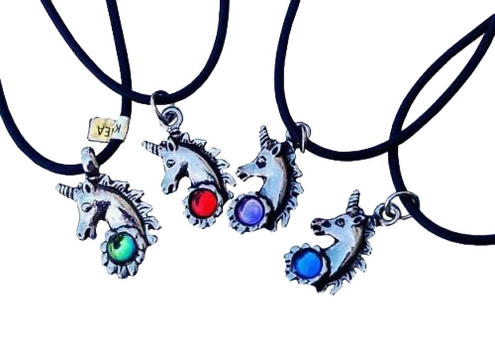 12121 - Unicorn Necklace w/Crystal - |Clear-227|