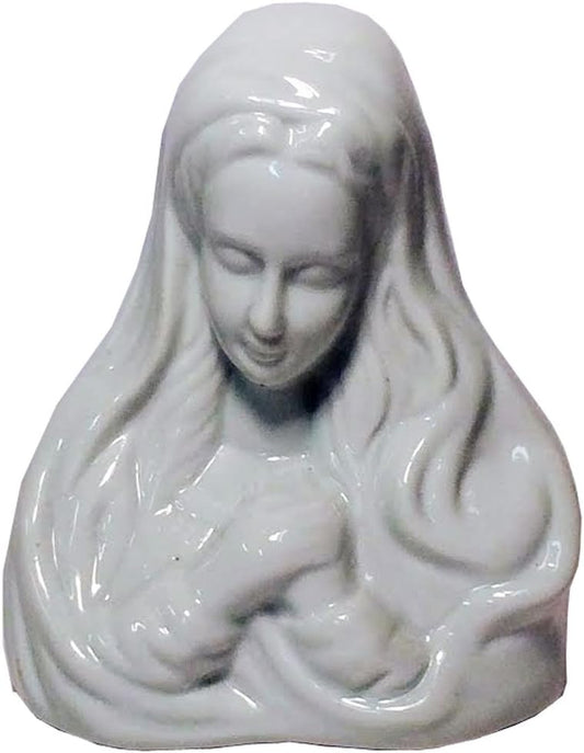 12192 - 5" White Ceramic Madonna Figurine - Praying - [X-32 Pod 3-35]