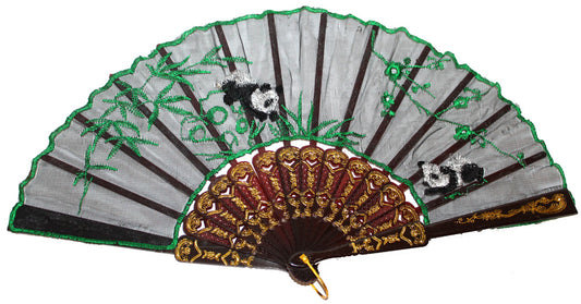 12260 - 16" Fan Green Peacock w Gold - 11-2 : CS COOL BEANS