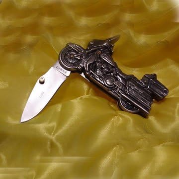 12317 - 6" Open Stainless Blade Motorcycle Gift Knife |81|Store|