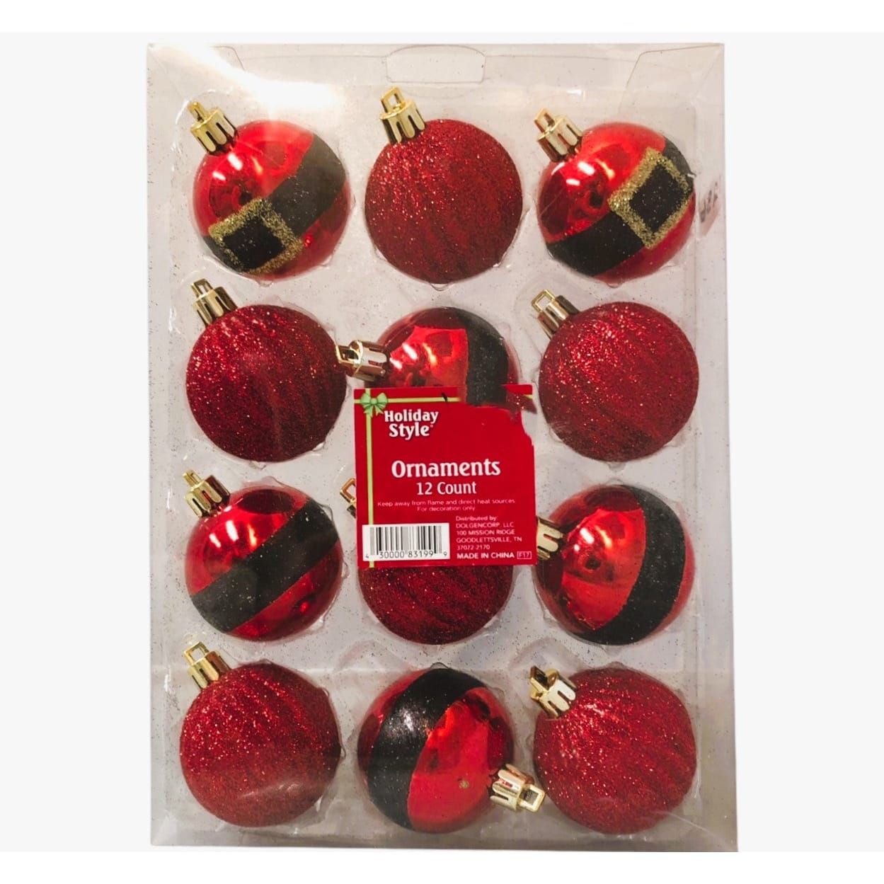 1236 - Set of 12 Santa Belts Bulb Ornaments for Christmas Tree Holiday Decor |Pod 1-80|