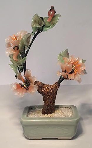 1239 - 9" Color Tree - Pink Flowers - Square Base [14-23 AA-05]