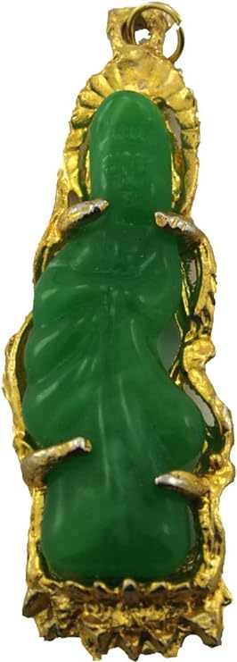 12511 - Jade Quan Yin 2 1/2"x1" Pendant - [Clear-15]