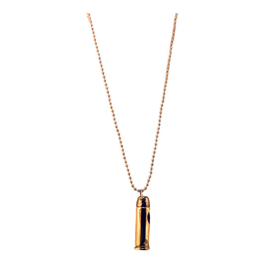 8690 - Brass Bullet Pocket Knife Necklace - [Clear-30]