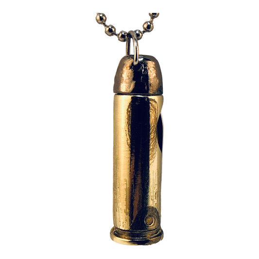8690 - Brass Bullet Pocket Knife Necklace - [Clear-30]