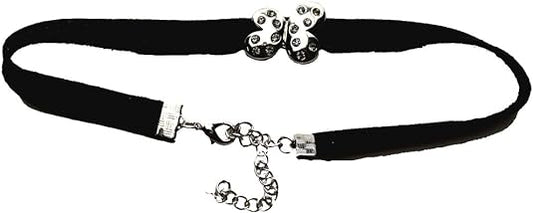 12590 - Black Choker w/Butterfly - [Clear-211]