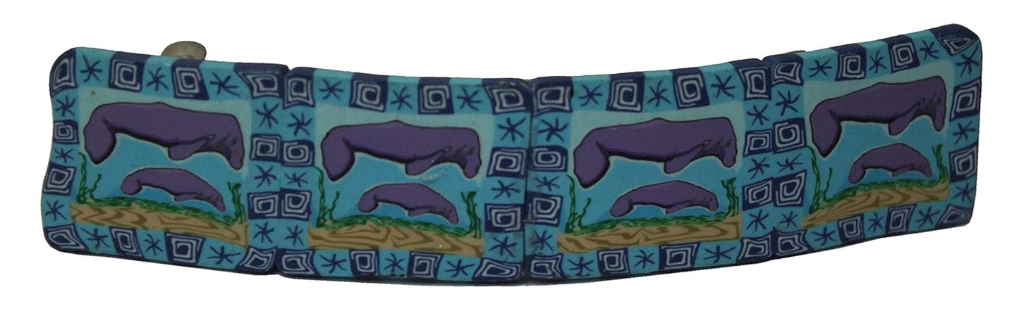 1263 - Psychedelic Manatee Barrette - |Clear-70|