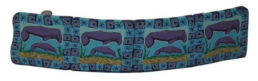 1263 - Psychedelic Manatee Barrette - |Clear-70|