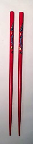 12838 - Red w Blue Dragon Chopsticks - [17-23]