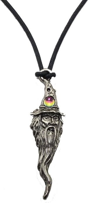 12845 - Wizard Head w/Stone Necklace - [Clear-111]