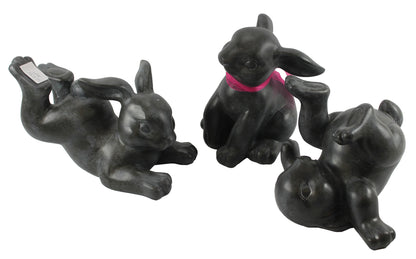 12855 - Decorative Stone Washed Bunnies: Set of 3 Spring Statues (8.5"–10") |11-20|