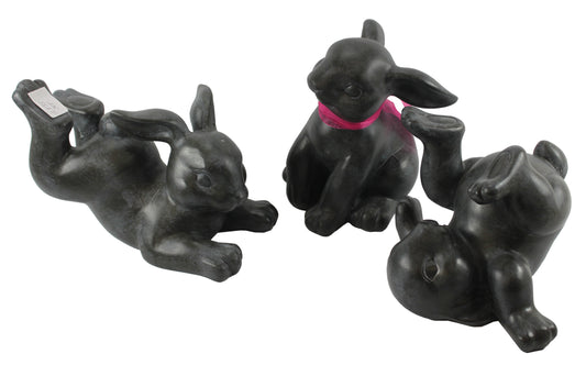 12855 - Decorative Stone Washed Bunnies: Set of 3 Spring Statues (8.5"–10") |11-20|