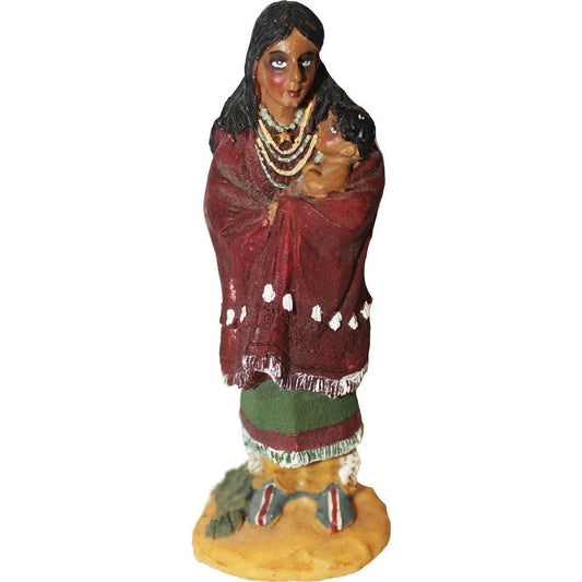 1285 - 4.5" Colorful Native Woman with Child Figurine - |H-8|