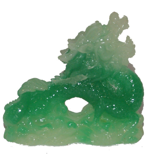 1286 - Elegant 2.5 Inch Green Jade Dragon Figurine with Arch Tilt Design |Z-44|