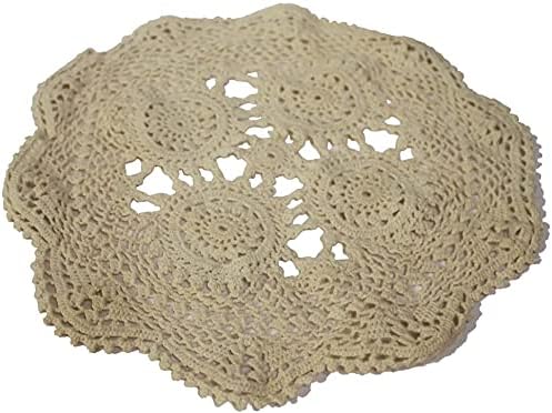13021 - 9" Faux Ivory Crocheted Doily - |B-02|