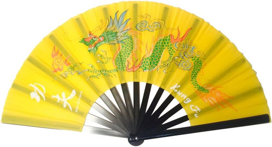 13029 - 13" Black Fan - Yellow Dragon  [18-21]