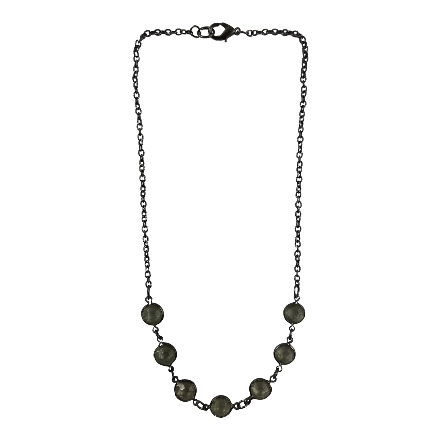13069 - 16" Antiqued Cubic Zirconia Necklace - |Clear-227|