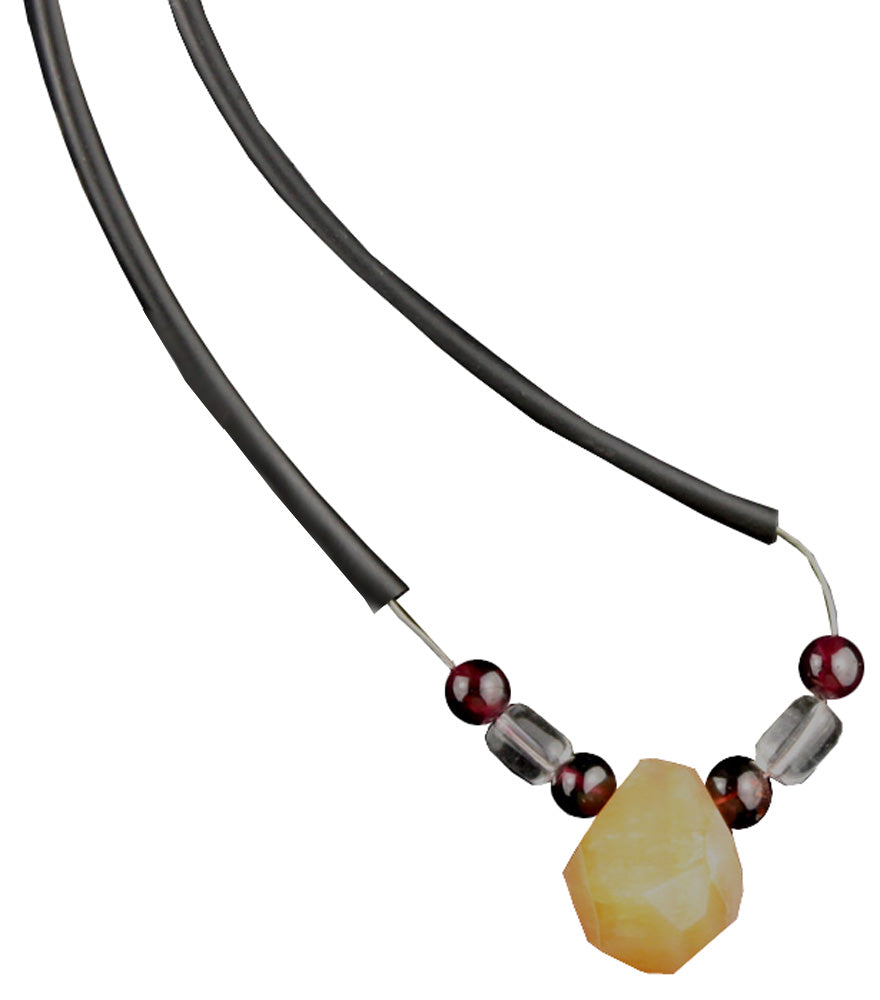 13113 - 16" Orange Beryl Pendant Necklace - |Clear-227|