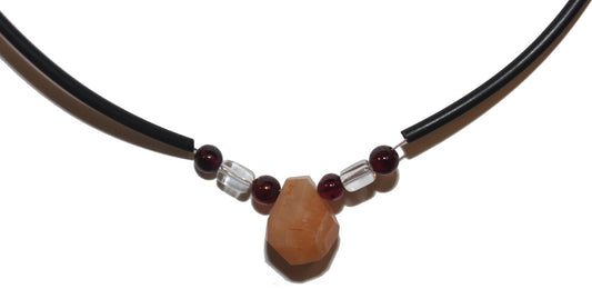 13113 - 16" Orange Beryl Pendant Necklace - |Clear-227|