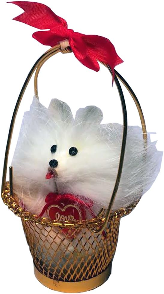 13119 - 4" Color Dog - Gold Basket - [Z-77 IT Plus : BB BHA-13]