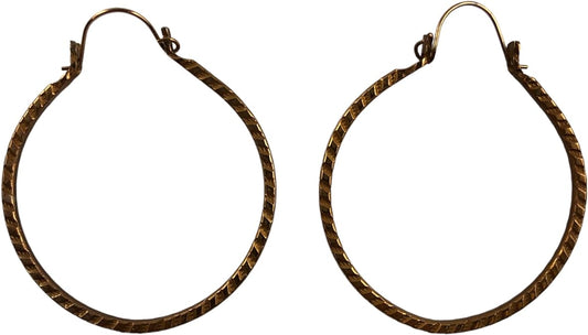 13184 - 2" Gold Hoop Earrings - [Clear-166]