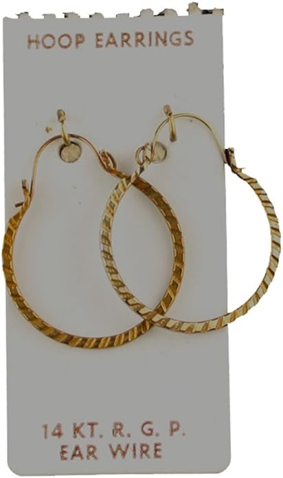 13200 - 1" Gold Hoop Earrings - [Clear-207]