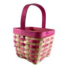 13256 - Pink & White Straw Easter Basket - |H-53|