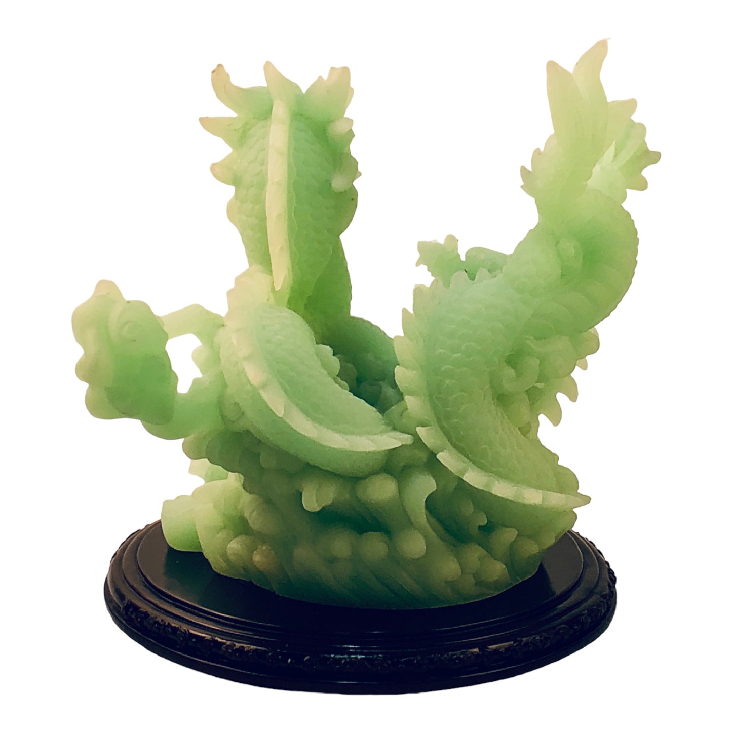 13314 - 10" 2 Green Dragons  2 Crystal - [Z-A]