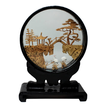 1331 - 7" Black - Cranes & Bridge Cork Sculpture - |17-24|23-1|