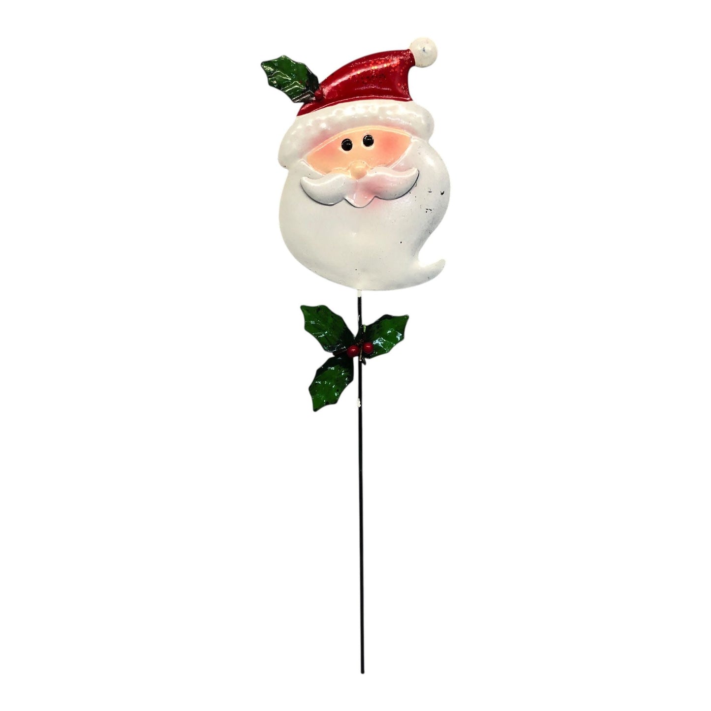 133 - 12 Inch Santa Metal Stake Christmas Holiday Ornament for Garden Decor |Pod 2-3|