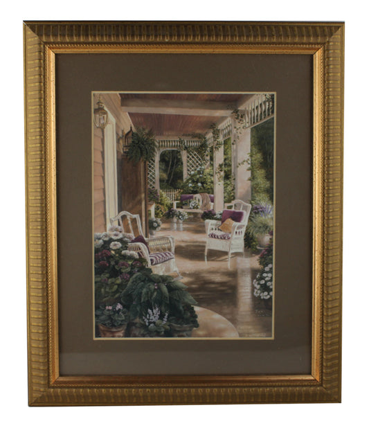 13410 - 9x11" Wicker Porch Framed Print |16-21|