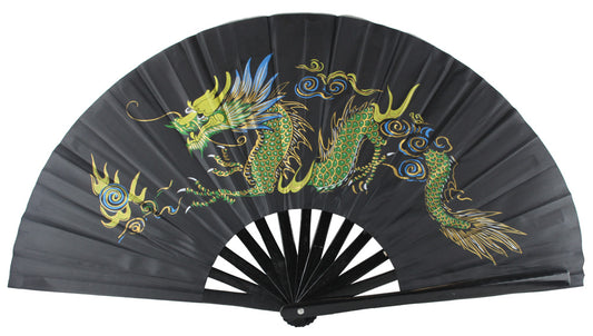 13460 - 13" Black Dragon Fan Bamboo - 25-B : CS CHILL BILL