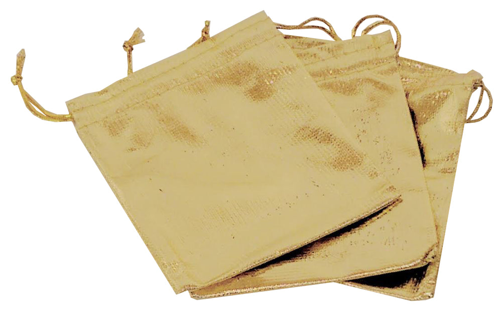 1354 - Gold Gift Cloth Bag 4x4 -Set of Three - |B-6 Top|