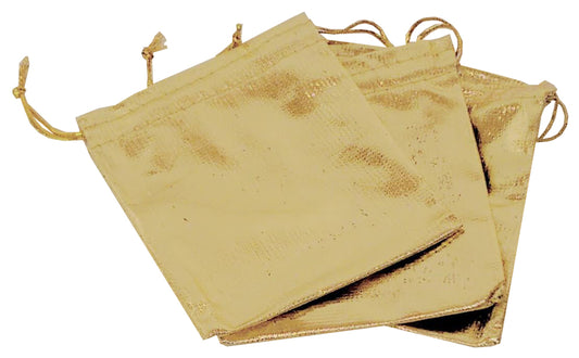 1354 - Gold Gift Cloth Bag 4x4 -Set of Three - |B-6 Top|