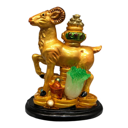 13540 - 3.5" Gold Zodiac Ram Ingot Pot Figurine |Z-70|