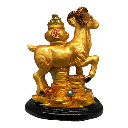 13540 - 3.5" Gold Zodiac Ram Ingot Pot Figurine |Z-70|