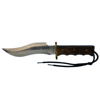 13550 - Combat Knife With Wood Handle 7-Inch Blade 11-1/4" Whole |82|
