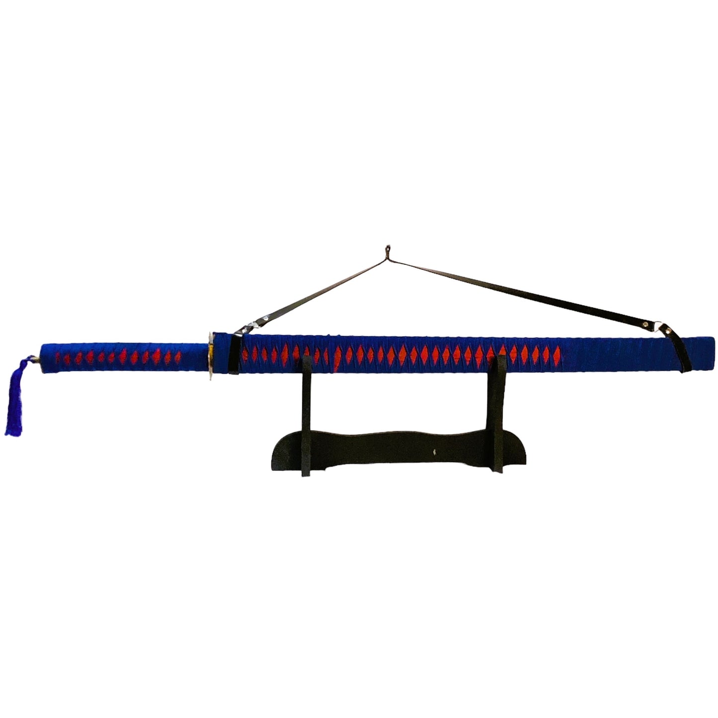 13551 - Ninja Cloth Red/Blue 28" Steel Blade 9" Cloth Hilt |2-D|