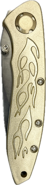 13611 - 4.5" Closed Blade Beige Pocket Knife (Super Knife #LK-47030CP) |101|