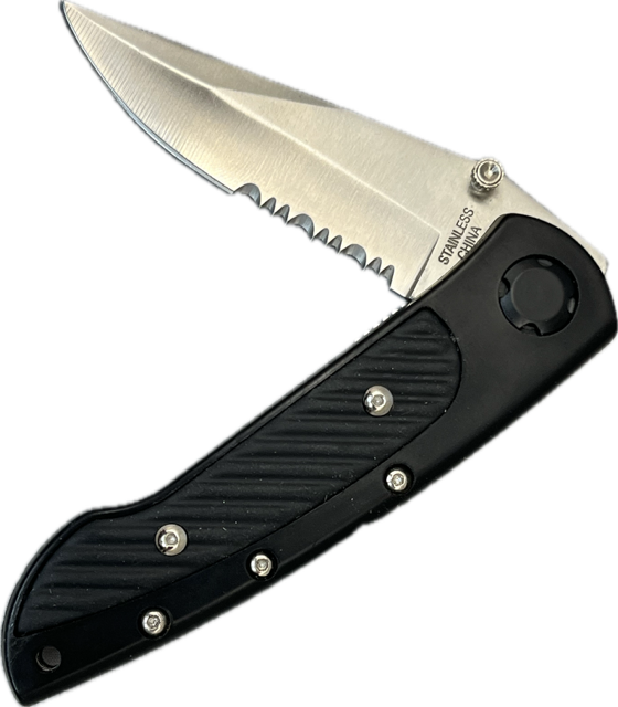 13612 - 3" Blade Black Pocket Knife (Super Knife #LK-47031BK-BK) |110| |Store|