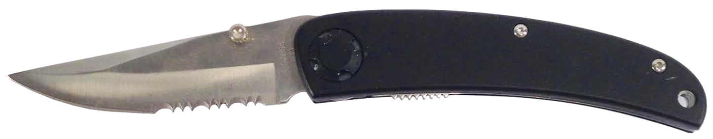 13616 - 7.5" Open Black Pocket Flat 4" Closed Stainless With Belt Clip |105|Store|