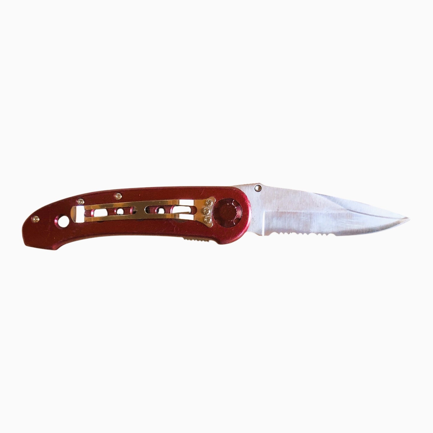 13622 - Set of Two 4.5" Closed Serrated Pocket Folding Knife Red |112|STORE|