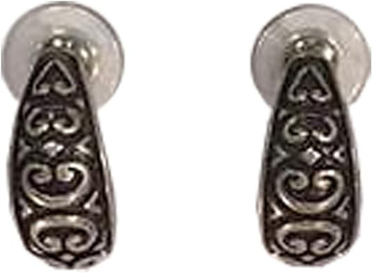 13648 - Oval Silver Pierced Earring Set