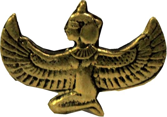 13785 - Brass Falcon Egypt Ring - [Clear-38]