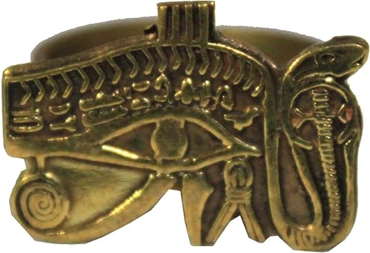 13790 - Brass Egypt Eye Ring - [Clear-206]