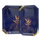 13818 - Set of 2 Blue Lacquer Trays - |F-32|